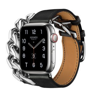 MPKF3_VW_34FR+watch-41-stainless-silver-cell-hermes8s_VW_34FR_WF_CO+watch-face-41-hermes8s-complex-noirprint_VW_34FR_WF_CO